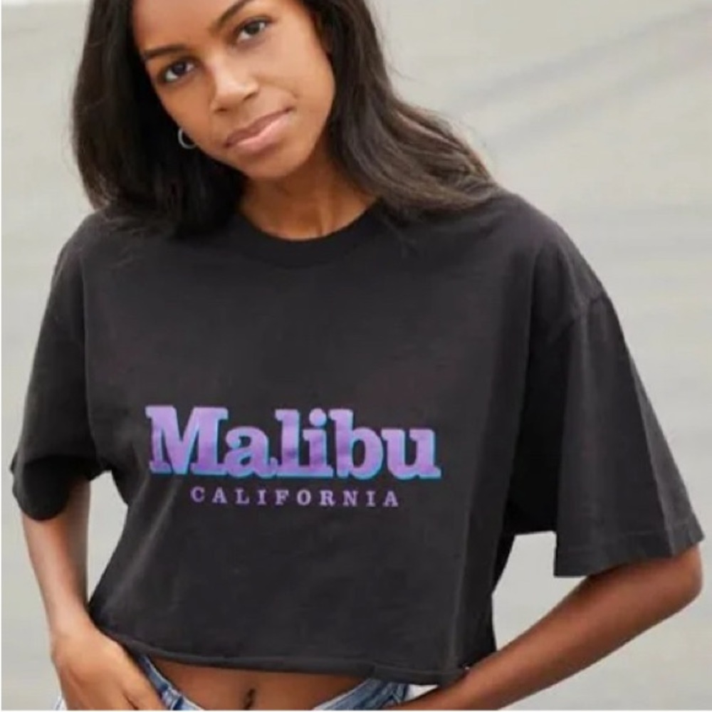 Brandy Melville/ John Galt Malibu cropped tshirt